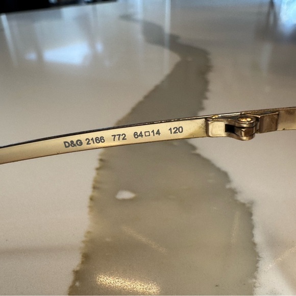 Dolce & Gabbana Gold and Brown Aviator Sunglasses with Gem Decal - Picture 8 of 8